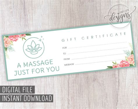 10 Best Printable Massage Gift Certificate Template - printablee.com
